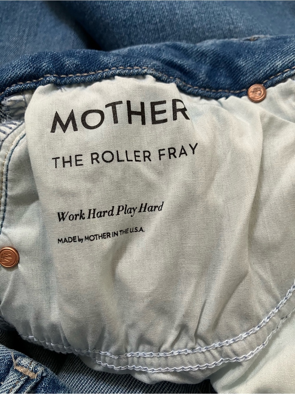 Mother The Roller Fray Wide Leg Denim Jeans Work Hard Play Hard size 29 - Picture 11 of 14